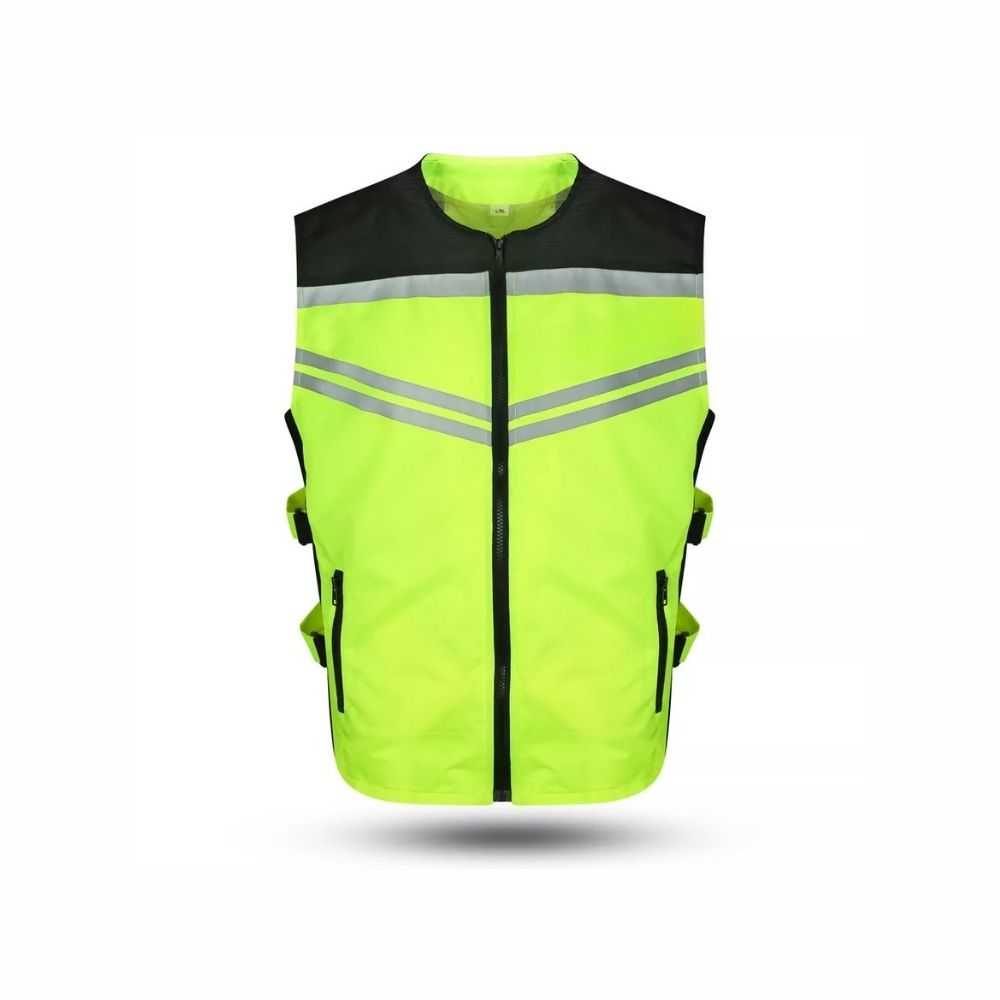 HI-VIZ Gilet Alta Visibilità Catarifrangente Fluo Sicurezza Moto Auto Bici Fluo