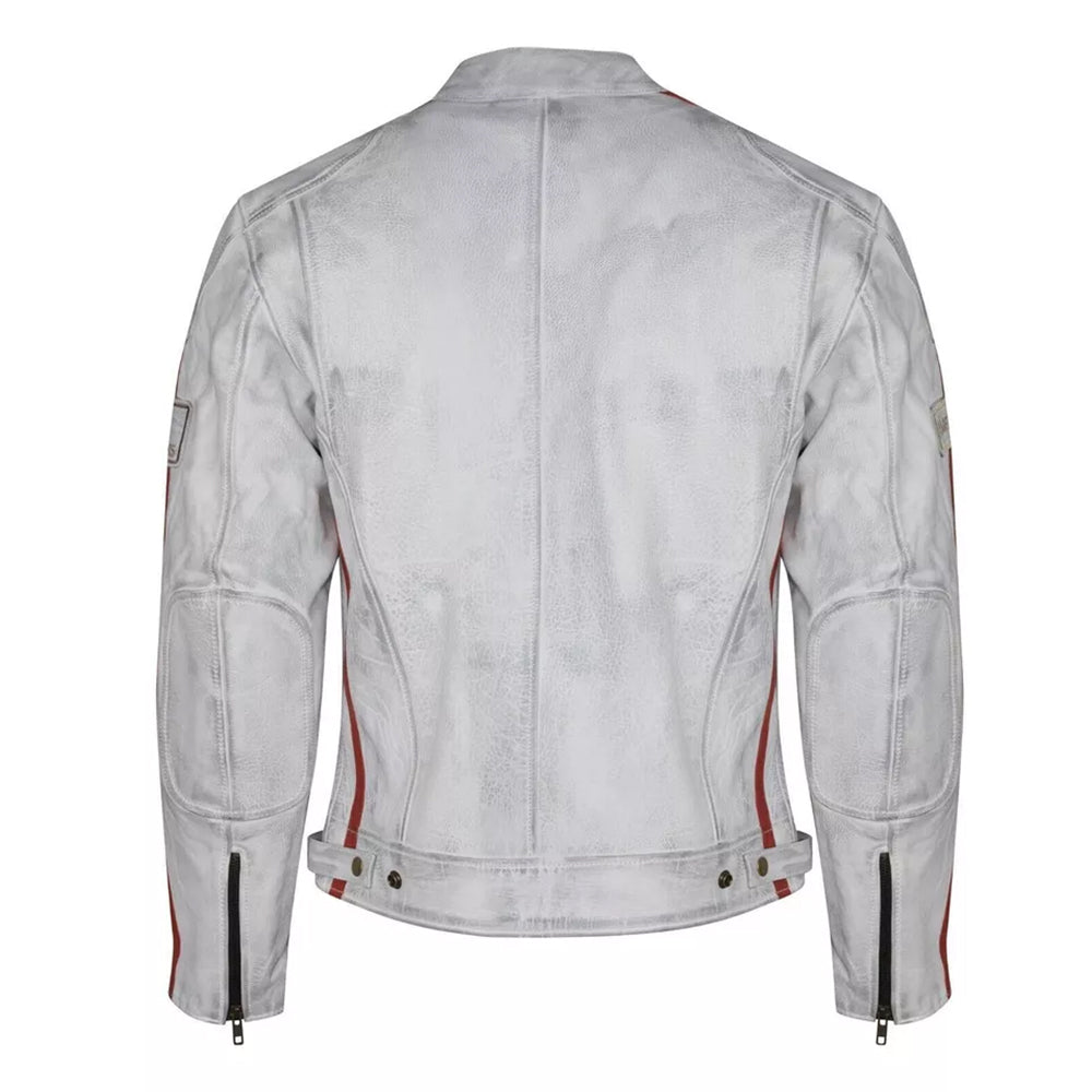 Giacca Giubbotto da Moto in vera pelle Uomo Cafe Racer Vintage Custom