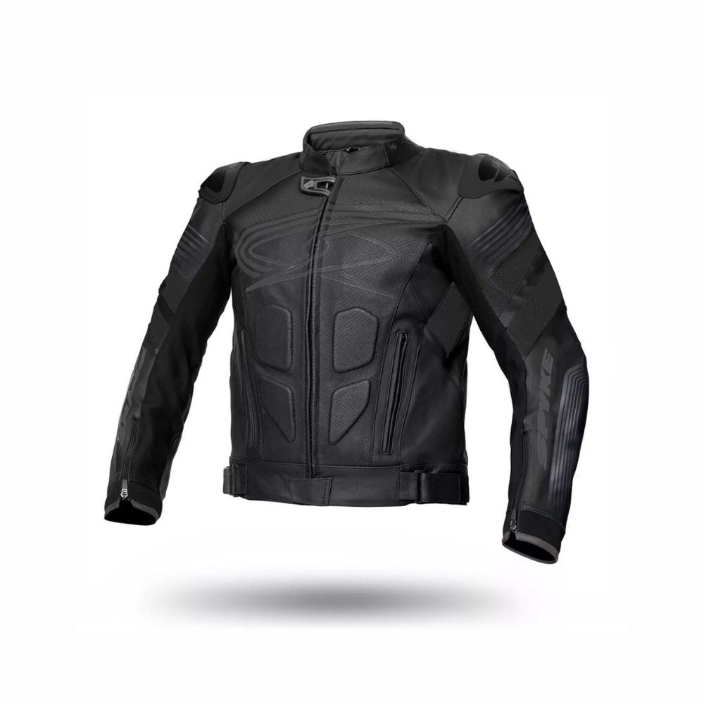 Giacca da moto in pelle racing sportiva con gobba protettiva da corsa