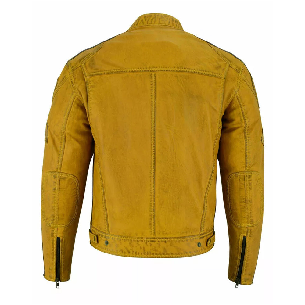 Giacca Giubbotto da Moto in vera pelle Uomo Cafe Racer Vintage Custom
