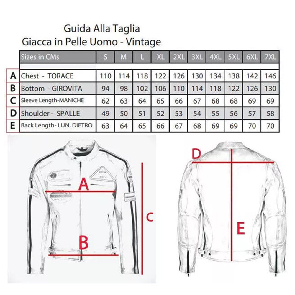 Giacca Giubbotto da Moto in vera pelle Uomo Cafe Racer Vintage Custom