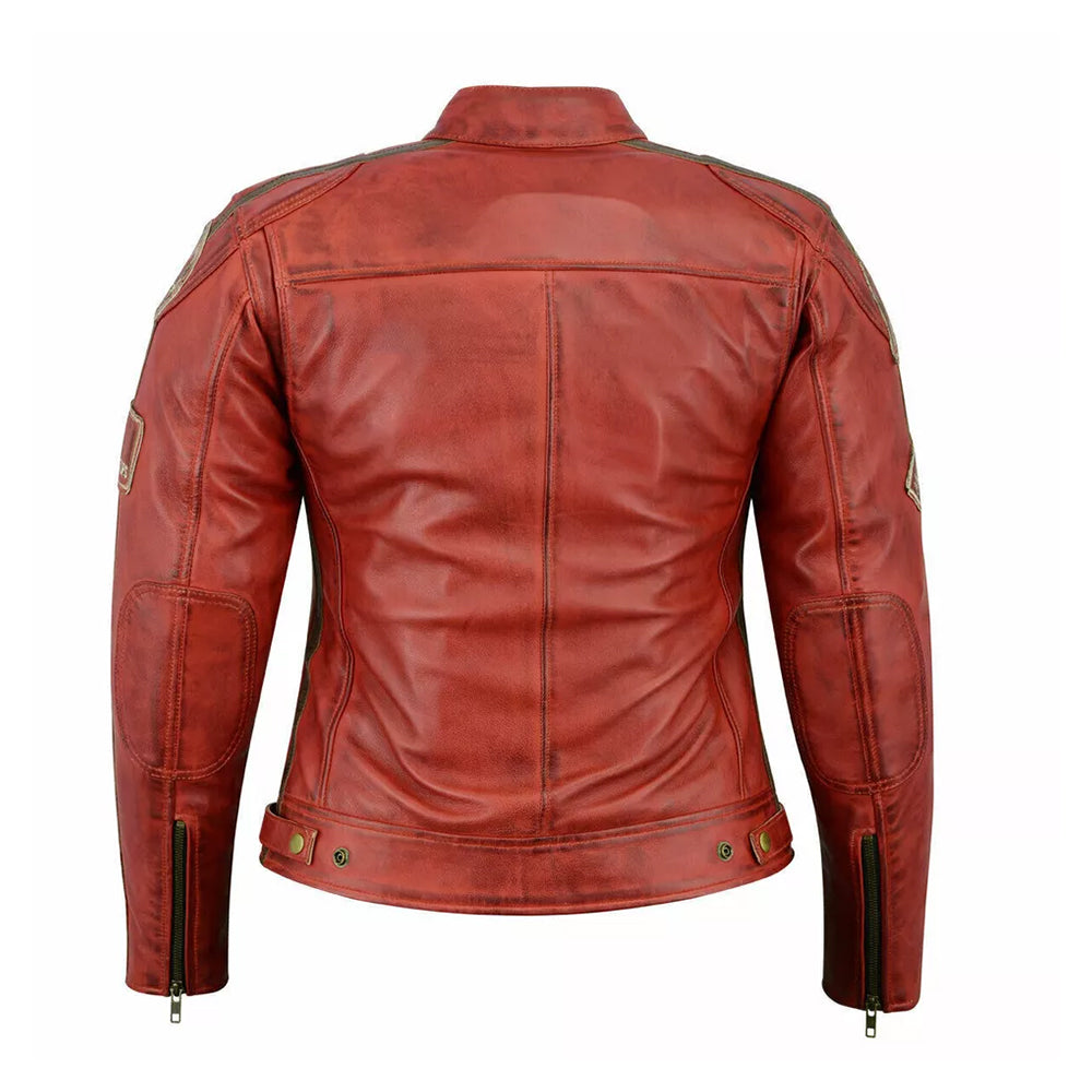 Giacca Giubbotto da Moto in vera pelle Uomo Cafe Racer Vintage Custom