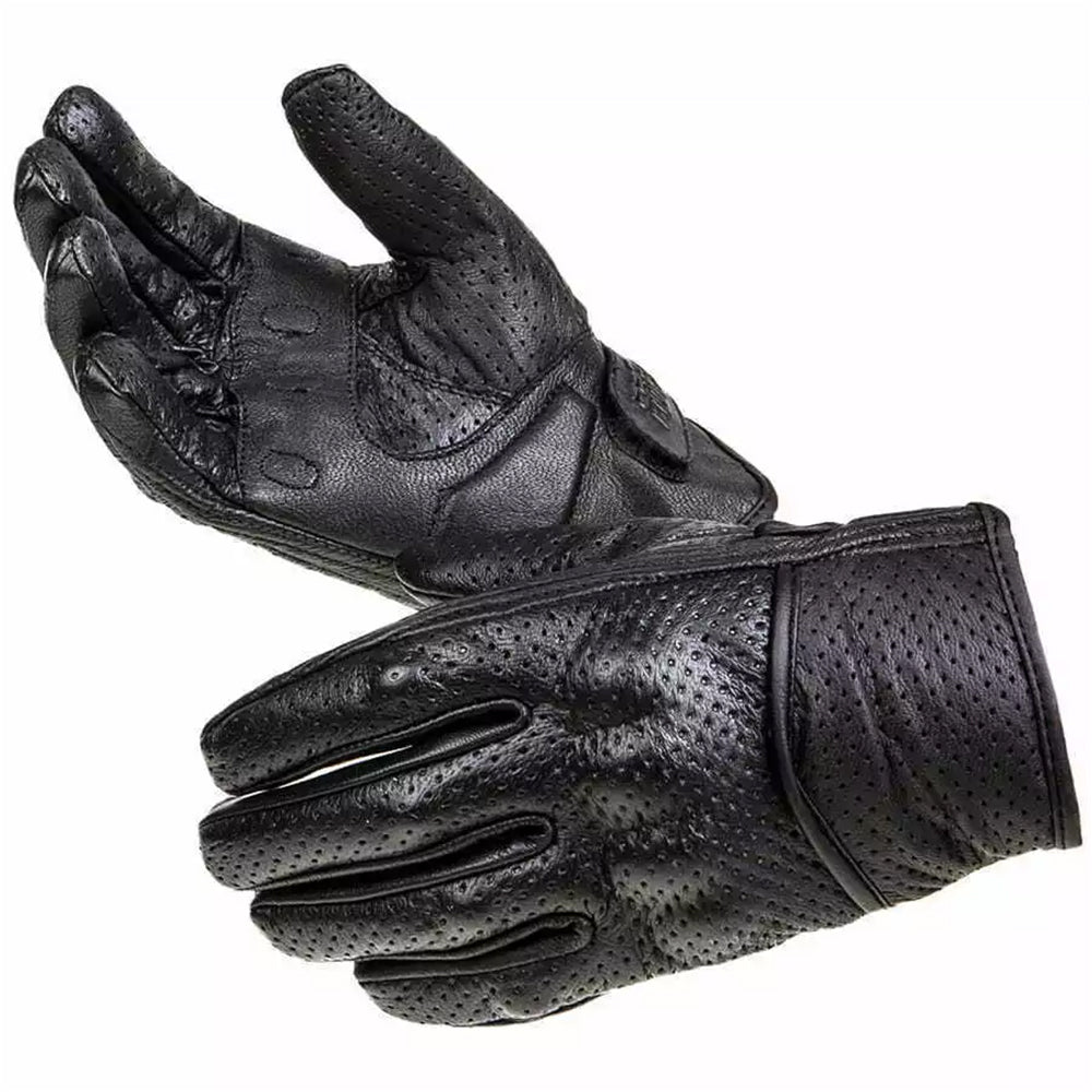 Guanti Moto in pelle estivo Pro Future PW AIR custom e Vintage Traforati nero