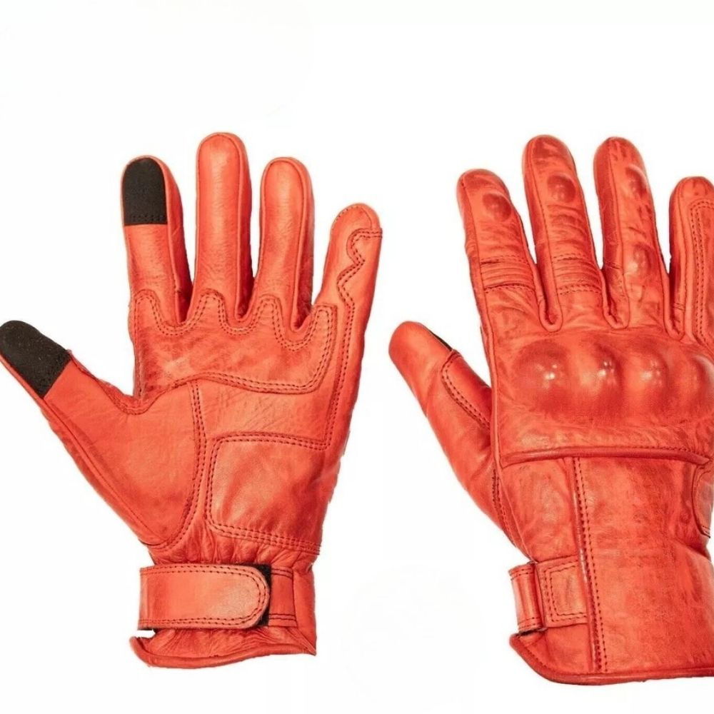 Guanti Moto Estivi In Pelle Protettivi vintage custom Racing Omologati CE