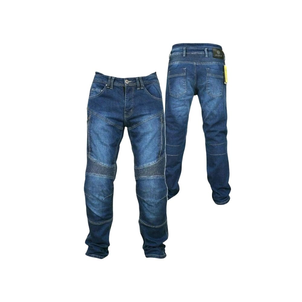 Uomo Jeans da moto Denim Estivi CE Certificati Con Kevla Rinforzi Protezioni