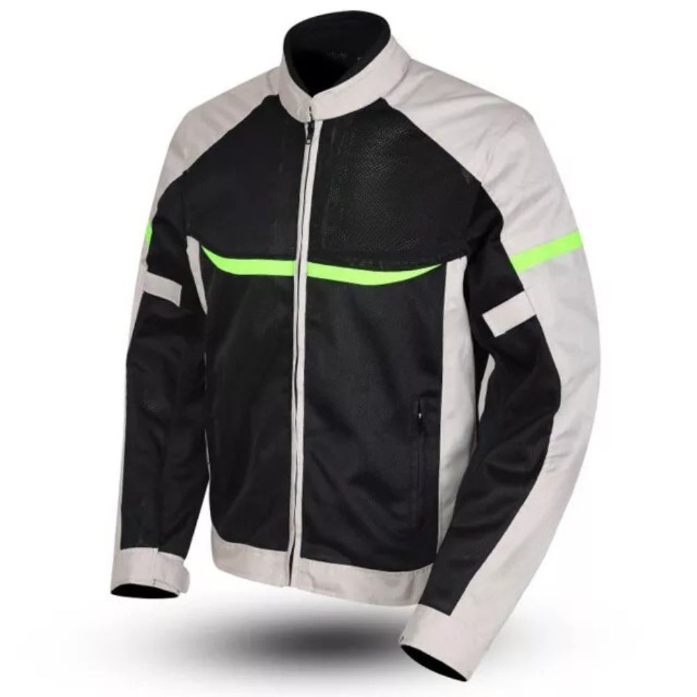 Giacca Moto estiva da Uomo protezioni Omologate Cordura Tessuto Mesh Traspirante