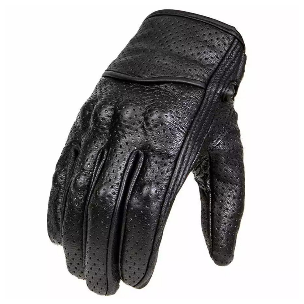 Guanti Moto in pelle estivo Pro Future PW AIR custom e Vintage Traforati nero