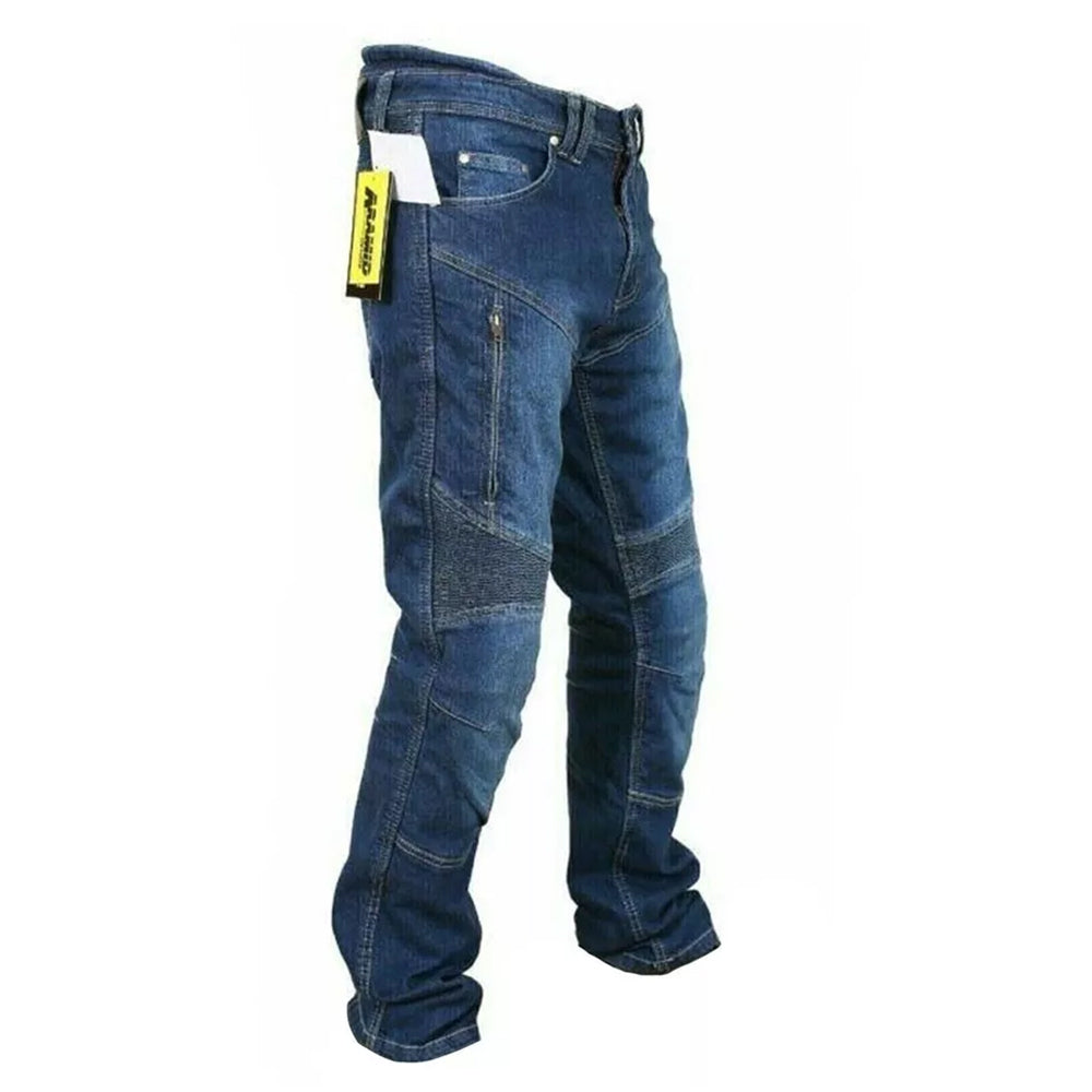 Uomo Jeans da moto Denim Estivi CE Certificati Con Kevla Rinforzi Protezioni