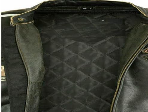 Giacca Giubbotto da Moto in vera pelle Uomo Cafe Racer Vintage Custom