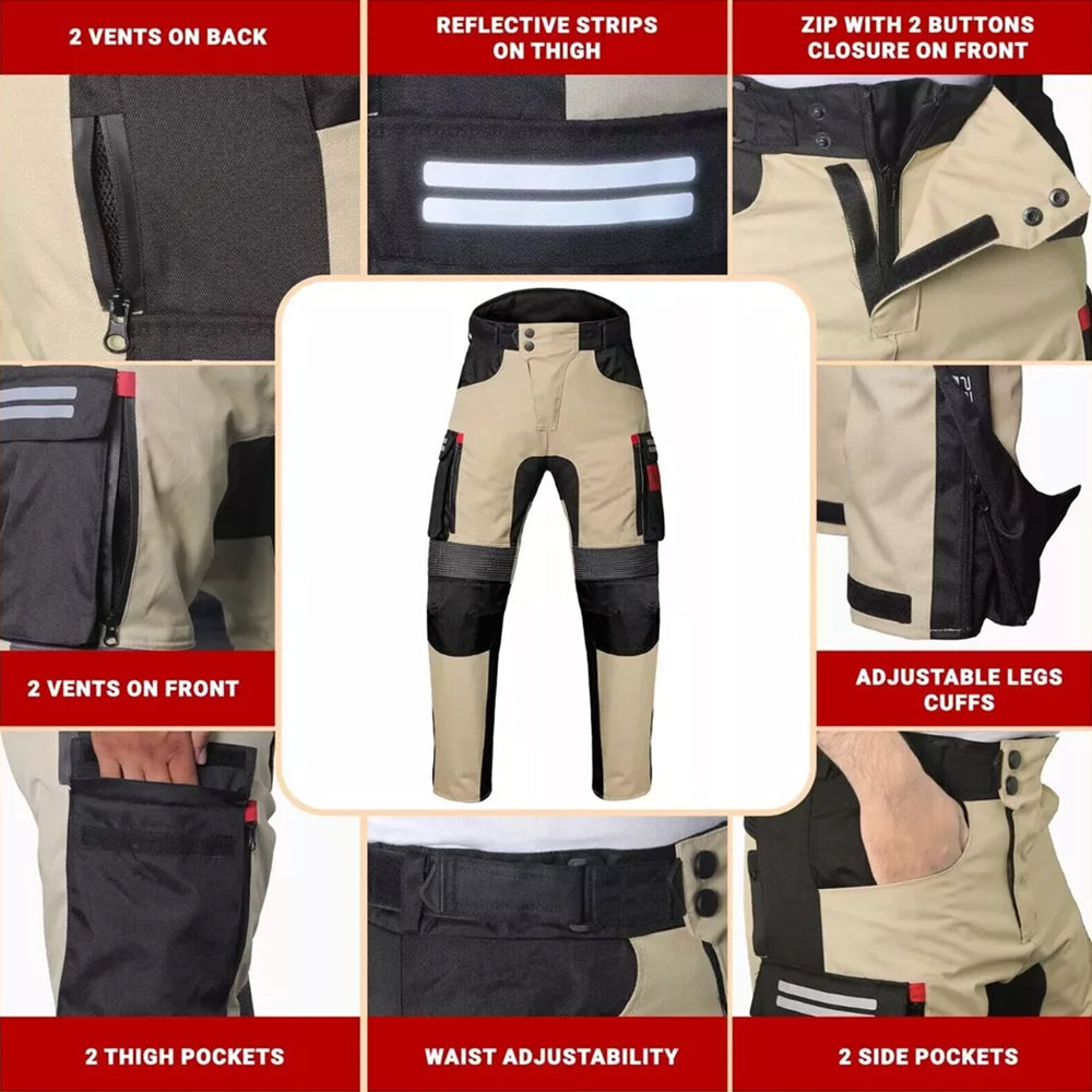 Pantaloni da moto Touring 3 strati 4 stagioni turismo in cordura estraibile