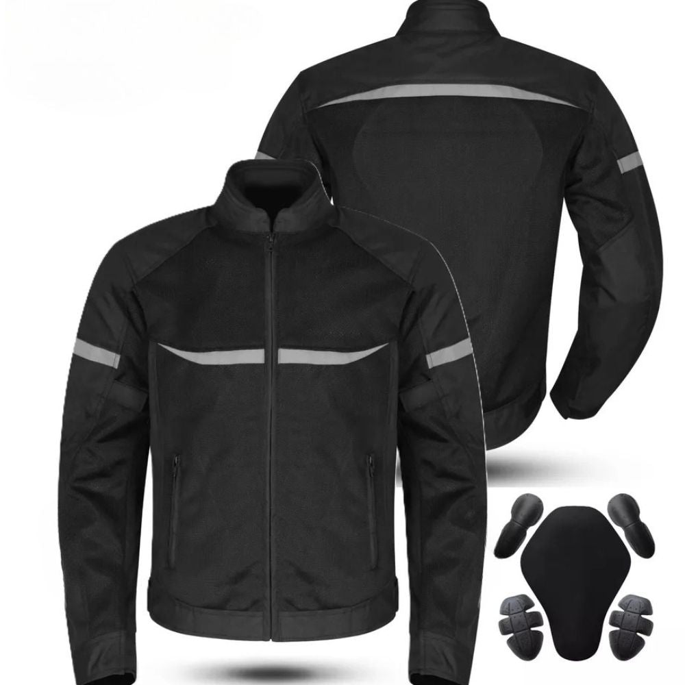 Giacca Moto estiva da Uomo protezioni Omologate Cordura Tessuto Mesh Traspirante