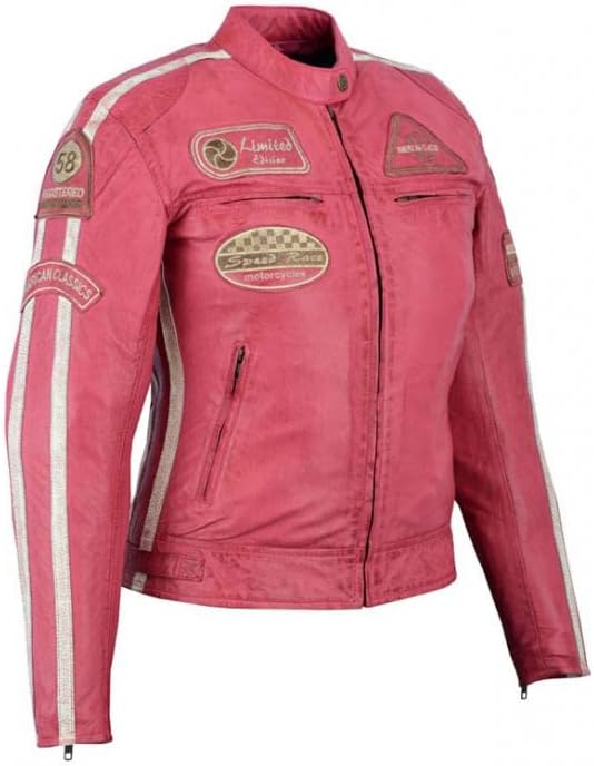 Giacca Giubbotto da Moto in vera pelle Uomo Cafe Racer Vintage Custom