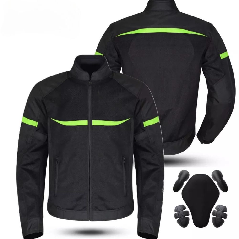 Giacca Moto estiva da Uomo protezioni Omologate Cordura Tessuto Mesh Traspirante