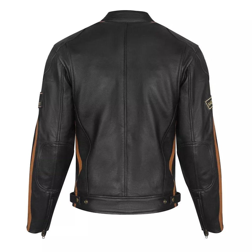 Giacca Giubbotto da Moto in vera pelle Uomo Cafe Racer Vintage Custom