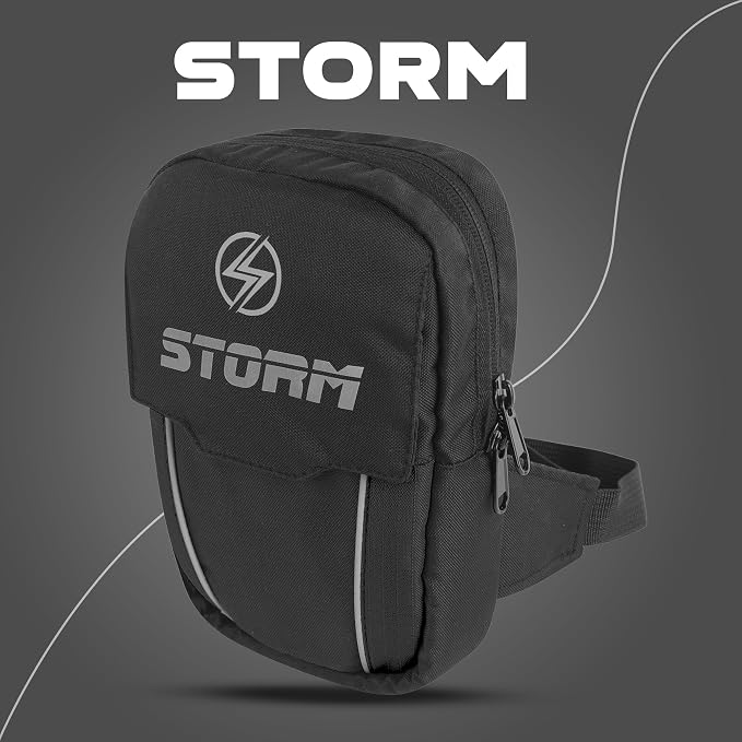 STORM Marsupio Moto Impermeabile Nero Rosso con Cintura Regolabile