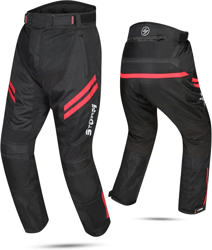 STORM Pantaloni Moto Uomo Estivi Grigi con Protezioni CE