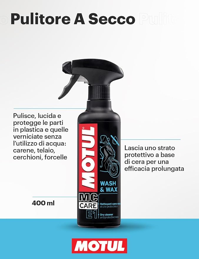 Motul E1 Wash & Wax Detergente Moto Spray 400 ml