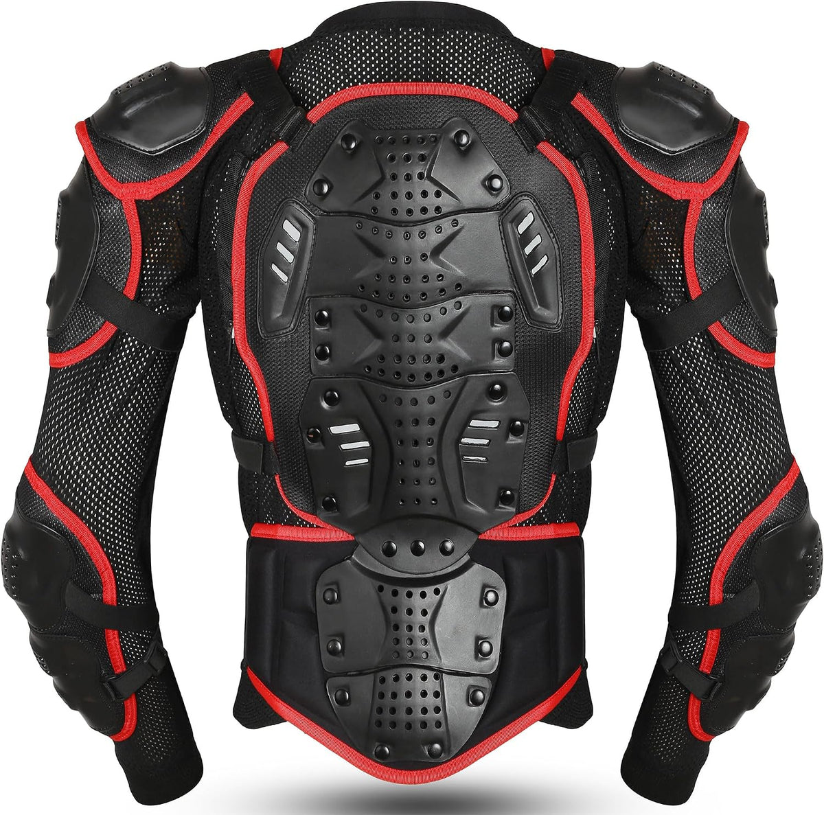STORM Paraschiena Moto Uomo Donna con Protezioni CE Nero Rosso