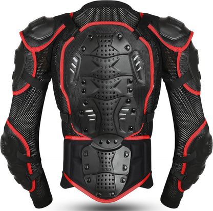 STORM Paraschiena Moto Uomo Donna con Protezioni CE Nero Rosso