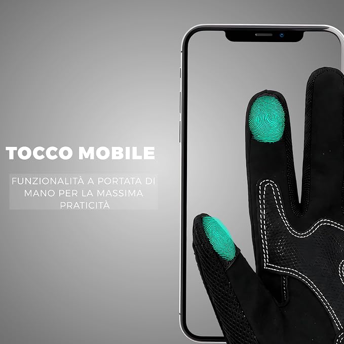 STORM Guanti Moto Donna Estivi Neri e Rosa Touchscreen CE