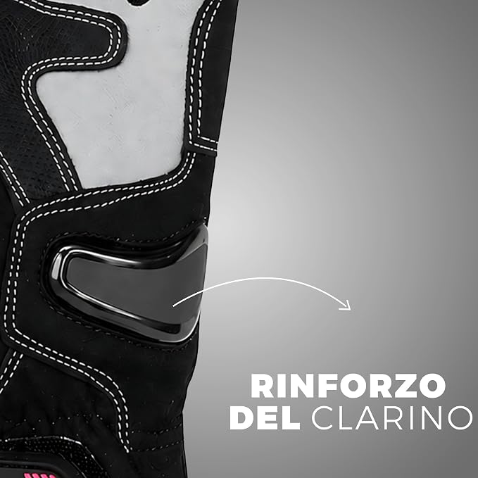 STORM Guanti Moto Donna Estivi Neri e Rosa Touchscreen CE