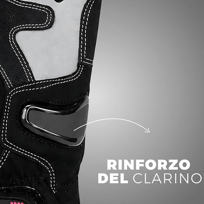 STORM Guanti Moto Donna Estivi Neri e Rosa Touchscreen CE