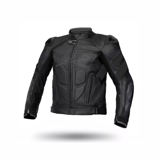 Giacca da moto in pelle racing sportiva con gobba protettiva da corsa