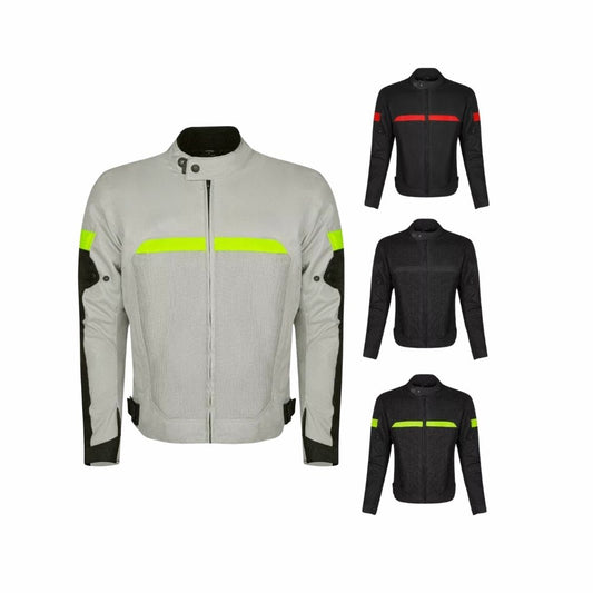 Giacca da moto per uomo con protezioni Tessuto Giubbotto Estiva Giubbino Scoote