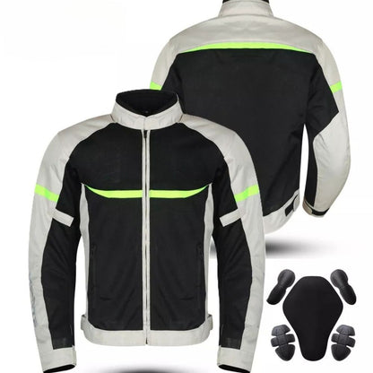 Giacca Moto estiva da Uomo protezioni Omologate Cordura Tessuto Mesh Traspirante