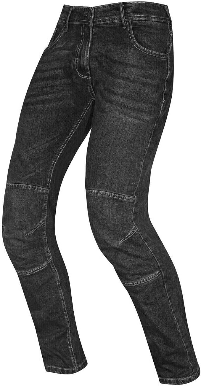 Jeans Moto Uomo Grigi con Protezioni CE Ginocchia e Fianchi