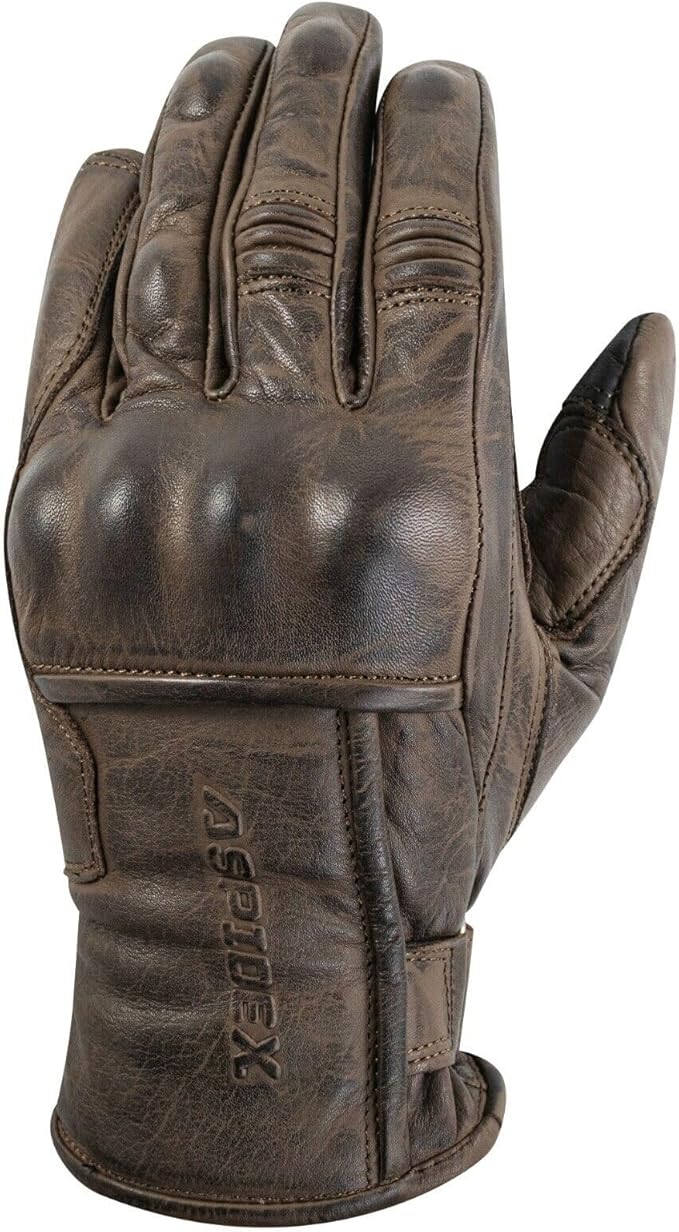 PRO FUTURE Guanti Moto in Pelle Marrone con Protezioni