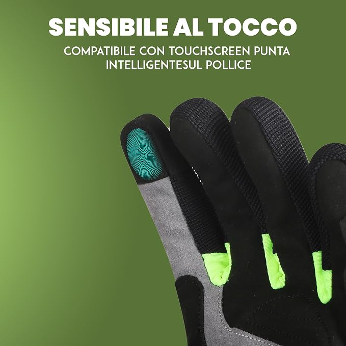STORM Guanti Moto Estivi Uomo Donna Neri Touchscreen Protettivi