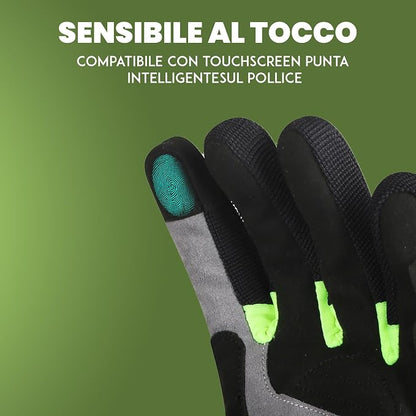 STORM Guanti Moto Estivi Uomo Donna Neri Touchscreen Protettivi