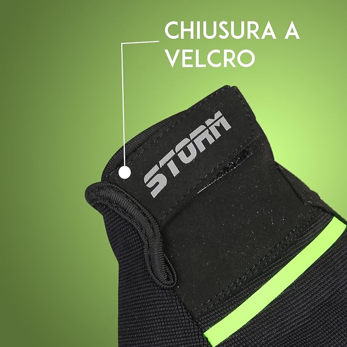 STORM Guanti Moto Estivi Uomo Donna Neri Touchscreen Protettivi