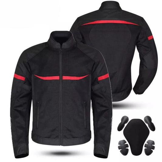 Giacca Moto estiva da Uomo protezioni Omologate Cordura Tessuto Mesh Traspirante