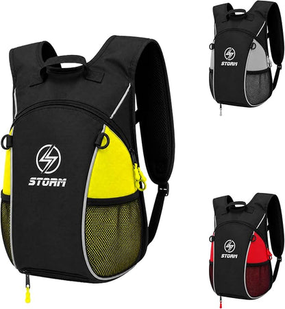 STORM Zaino Moto Nero Verde con Schienale Protettivo e Porta Casco