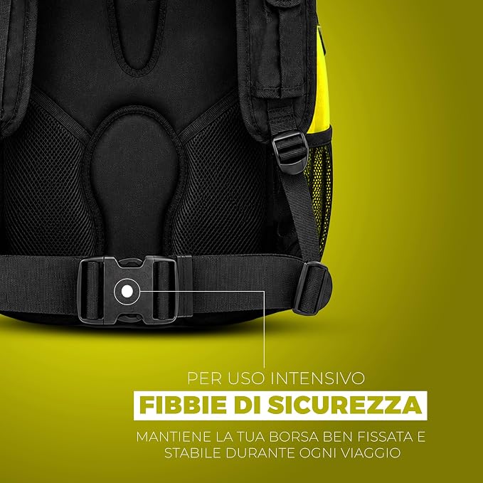 STORM Zaino Moto Nero Verde con Schienale Protettivo e Porta Casco