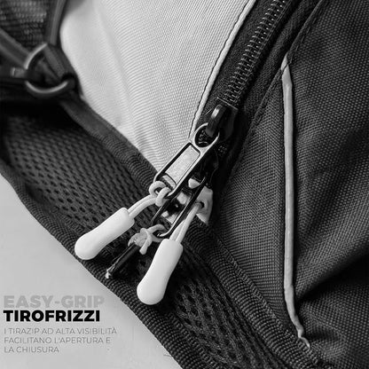 STORM Zaino Moto Nero Verde con Schienale Protettivo e Porta Casco