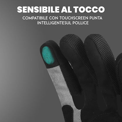 STORM Guanti Moto Estivi Uomo Donna Neri Touchscreen Protettivi