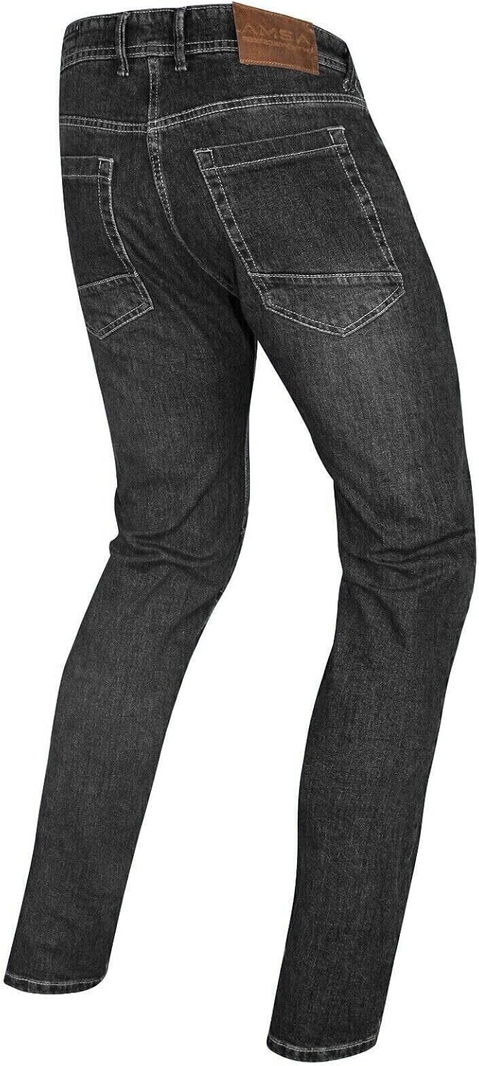Jeans Moto Uomo Grigi con Protezioni CE Ginocchia e Fianchi