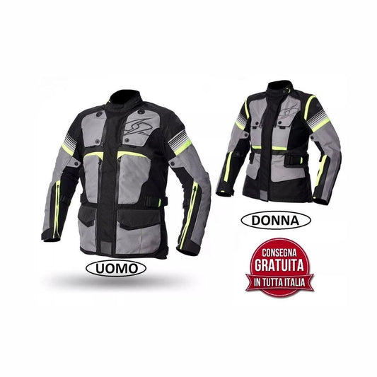 Giacca Giubbotto da Moto Uomo e Donna Tessuto Spyke EQUATOR Dry Tecno Touring