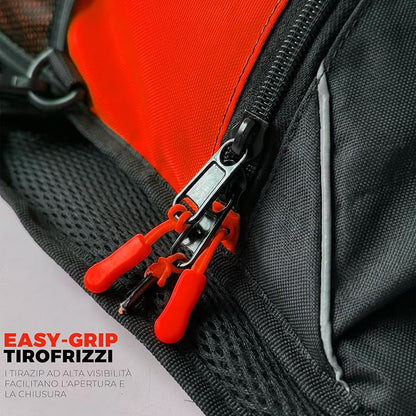 STORM Zaino Moto Nero Verde con Schienale Protettivo e Porta Casco
