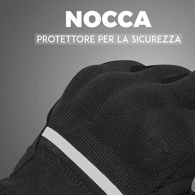 STORM Guanti Moto Estivi Uomo Donna Neri Touchscreen Protettivi