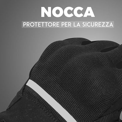 STORM Guanti Moto Estivi Uomo Donna Neri Touchscreen Protettivi