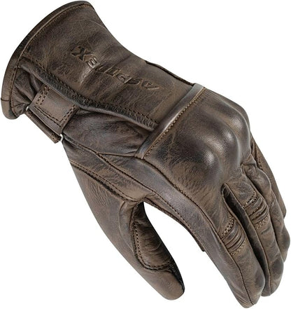 PRO FUTURE Guanti Moto in Pelle Marrone con Protezioni