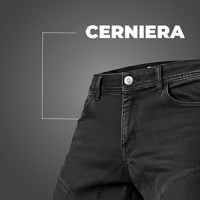 Jeans Moto Donna Nero Blu con Protezioni CE e Kevlar