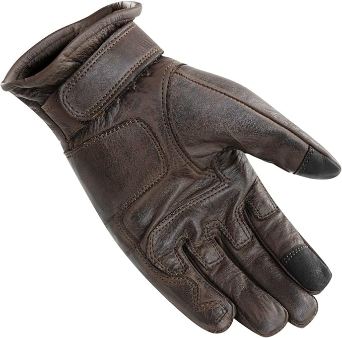 PRO FUTURE Guanti Moto in Pelle Marrone con Protezioni