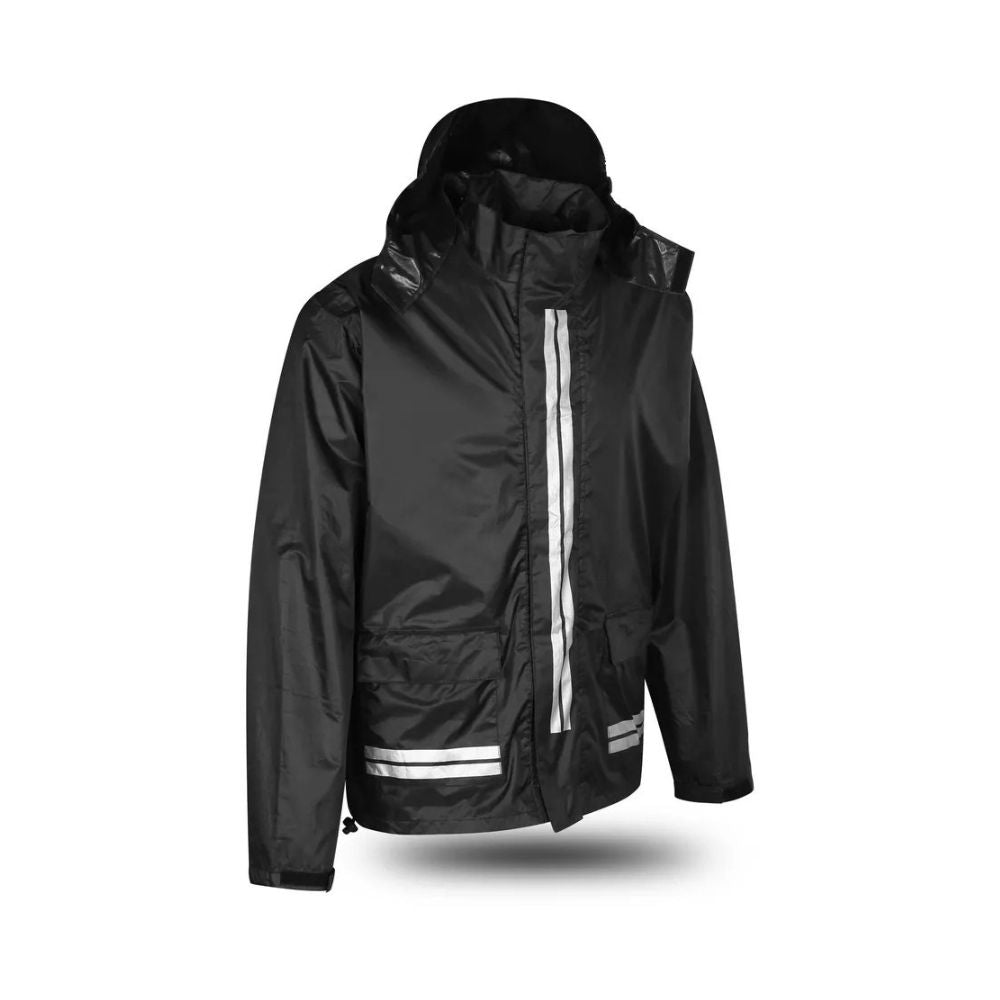 Set Antipioggia Kit 2 pezzi Moto Scooter Impermeabile Nero Giacca e Pantalone