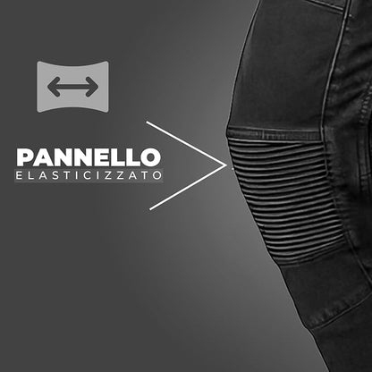 Jeans Moto Donna Nero Blu con Protezioni CE e Kevlar