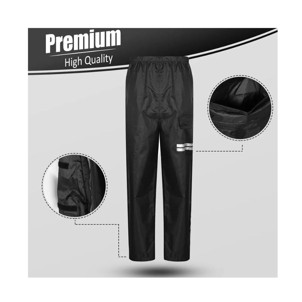 Set Antipioggia Kit 2 pezzi Moto Scooter Impermeabile Nero Giacca e Pantalone